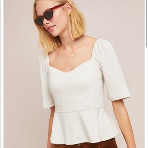 Anthropologie Sweetheart Top NWT New Ivory Medium